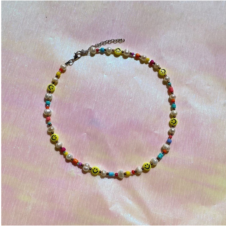 Smiley Rainbow Pearl Necklace