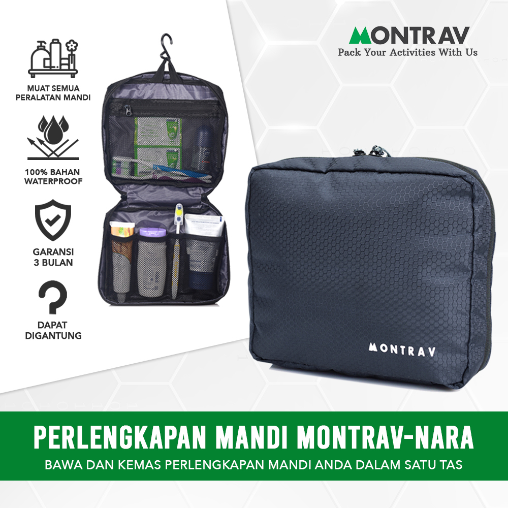 MONTRAV - Tas Tempat Sabun - Tas Alat Mandi Traveling - Nara