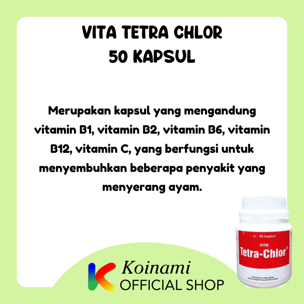 VITA TETRA CHLOR 50 KAPSUL / antibiotik Multivitamin Mineral / obat Ayam / MEDION