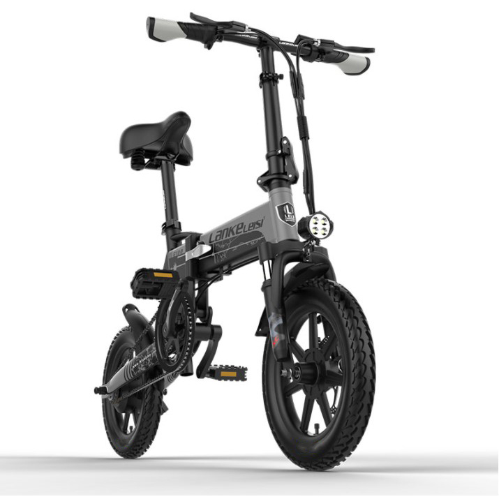 Lankeleisi Sepeda Listrik Lipat Folding Bike Moped 36V 8.7AH - G100 - Black/Gray