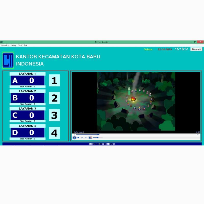 mesin antrian wireless software 4 loket