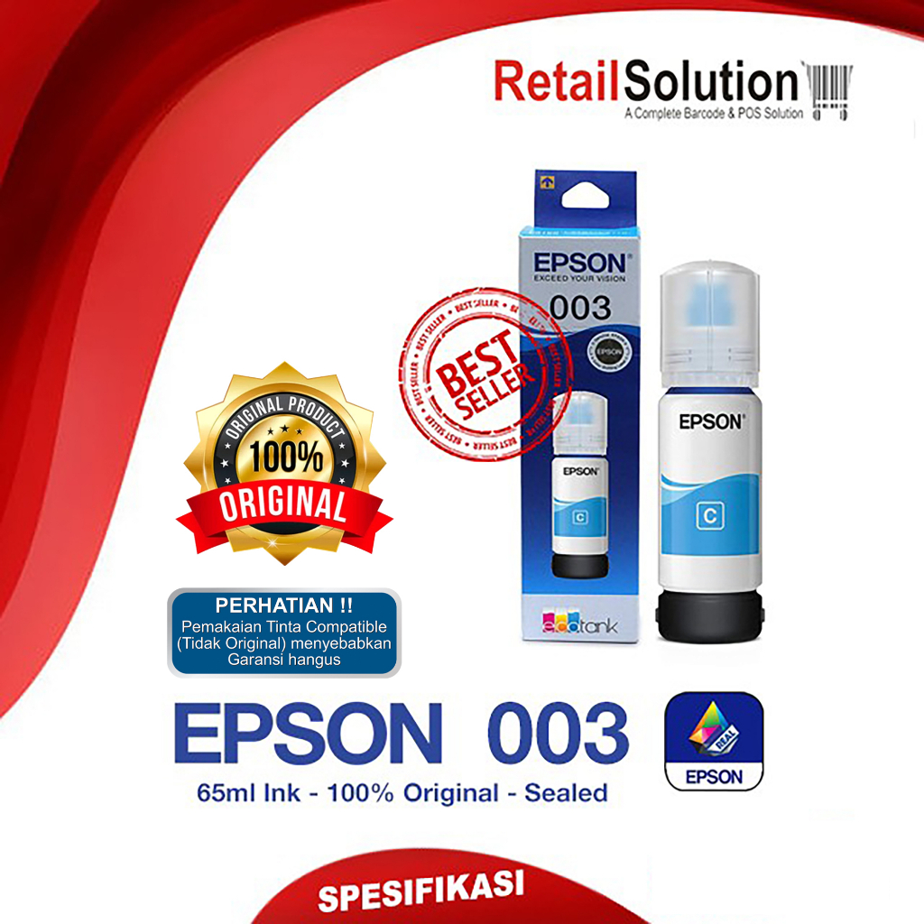 Tinta EPSON 003 Cyan Biru - Tinta Epson L1110 L3110 L3150 L5190