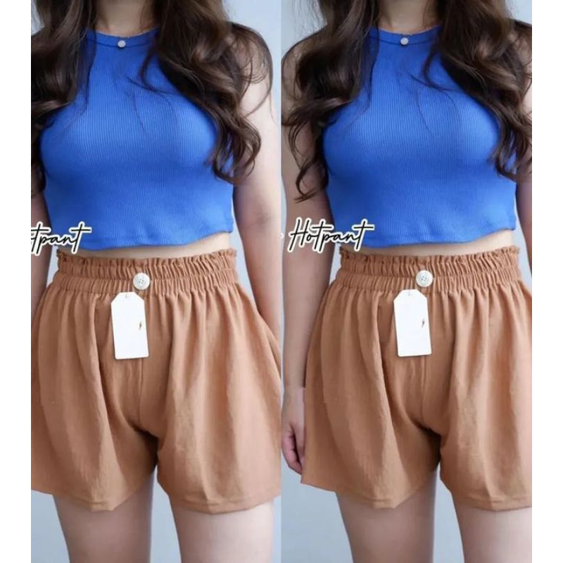 Ariana - Hotpants Wanita Jumbo Variasi kancing 1Celana kulot pendek  Wanita jumbo standar