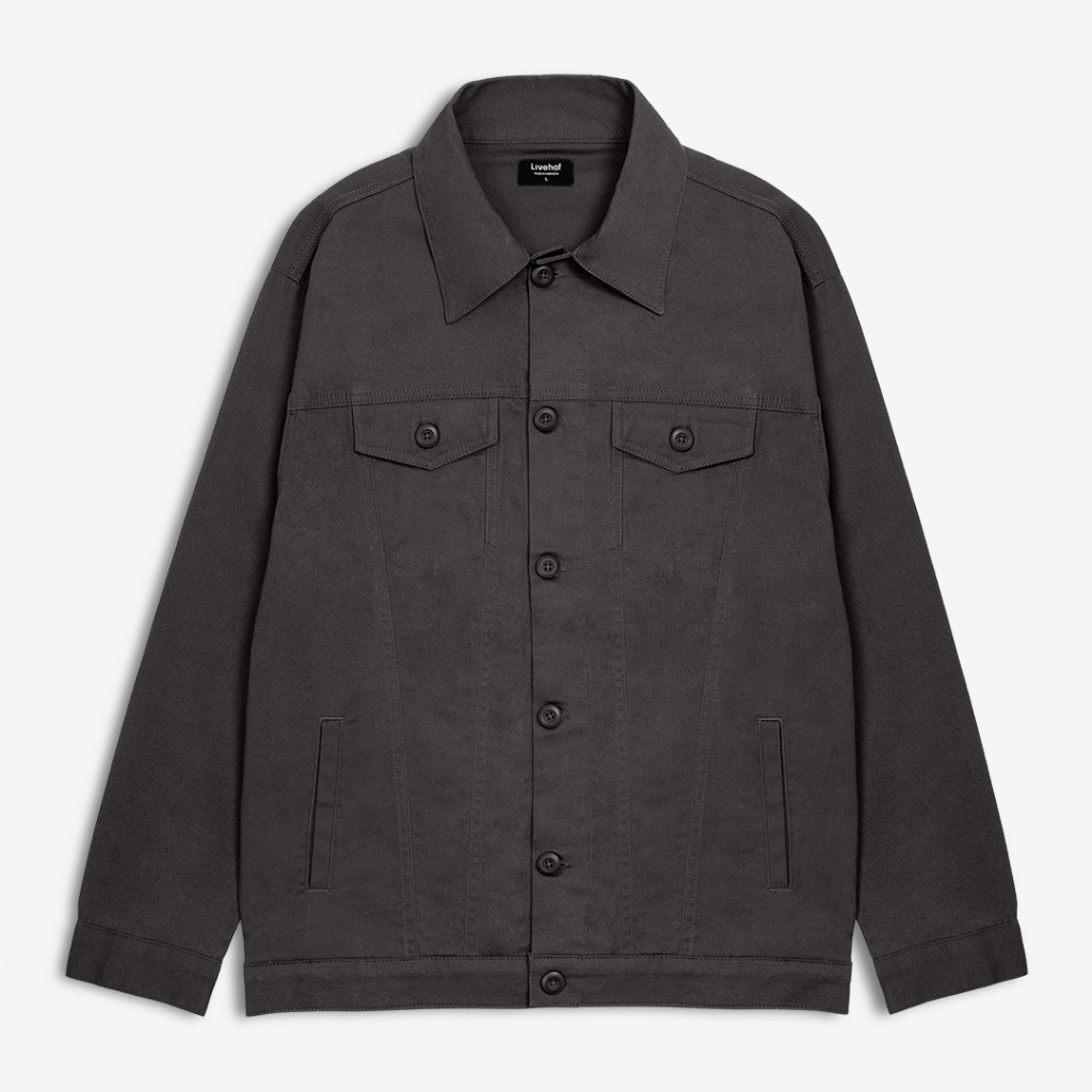 Livehaf - Trucker Canvas Jacket Dark Gray