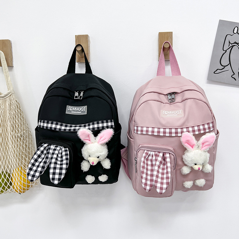 DOMMO - D6141 Tas Ransel Anak / Tas Sekolah Anak / Tas Ransel Korea Style / Tas Ransel Boneka Kelinci / Tas Fashion Anak / Tas Fashion Korea / Rabbit Backpack