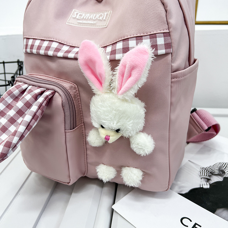 DOMMO - D6141 Tas Ransel Anak / Tas Sekolah Anak / Tas Ransel Korea Style / Tas Ransel Boneka Kelinci / Tas Fashion Anak / Tas Fashion Korea / Rabbit Backpack