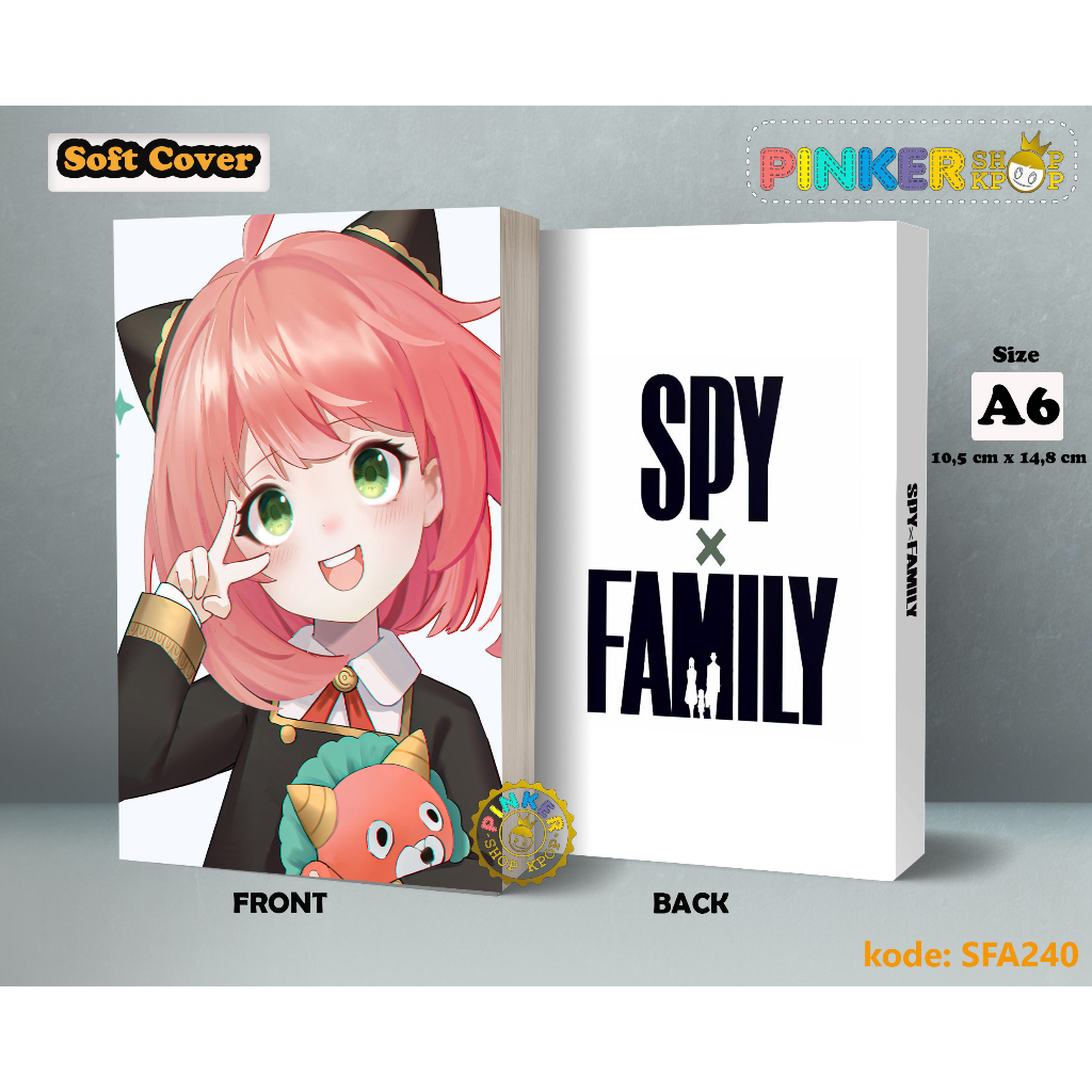 

(SFA239) Pocket Note Anime Anya Roger X Spy Family Softcover A6/A5 Buku Tulis catatan Notes Agenda Planner Ju