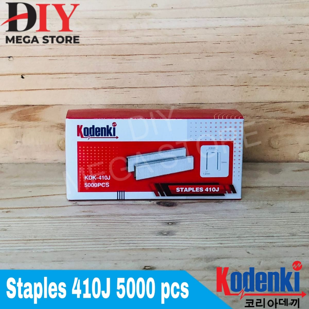 

Kodenki isi stapler 410J staples tembak angin 5000 pcs for rotan mebel kayu sofa dll 5000pcs 410 j