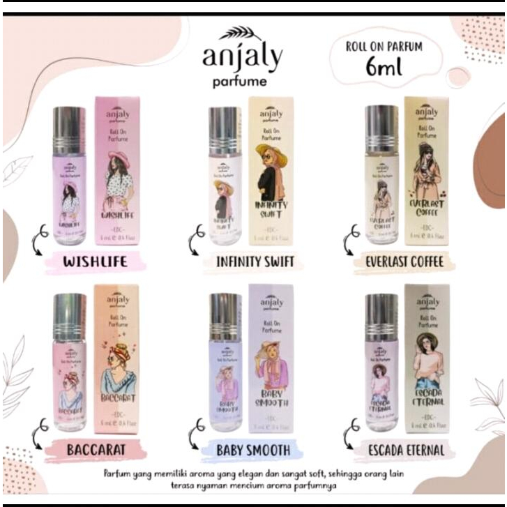 [COD] Anjaly Parfum Roll On dengan Aroma Minyak Wangi yang Elegan Tahan Lama &amp; Tanpa Alkohol - 6 ml