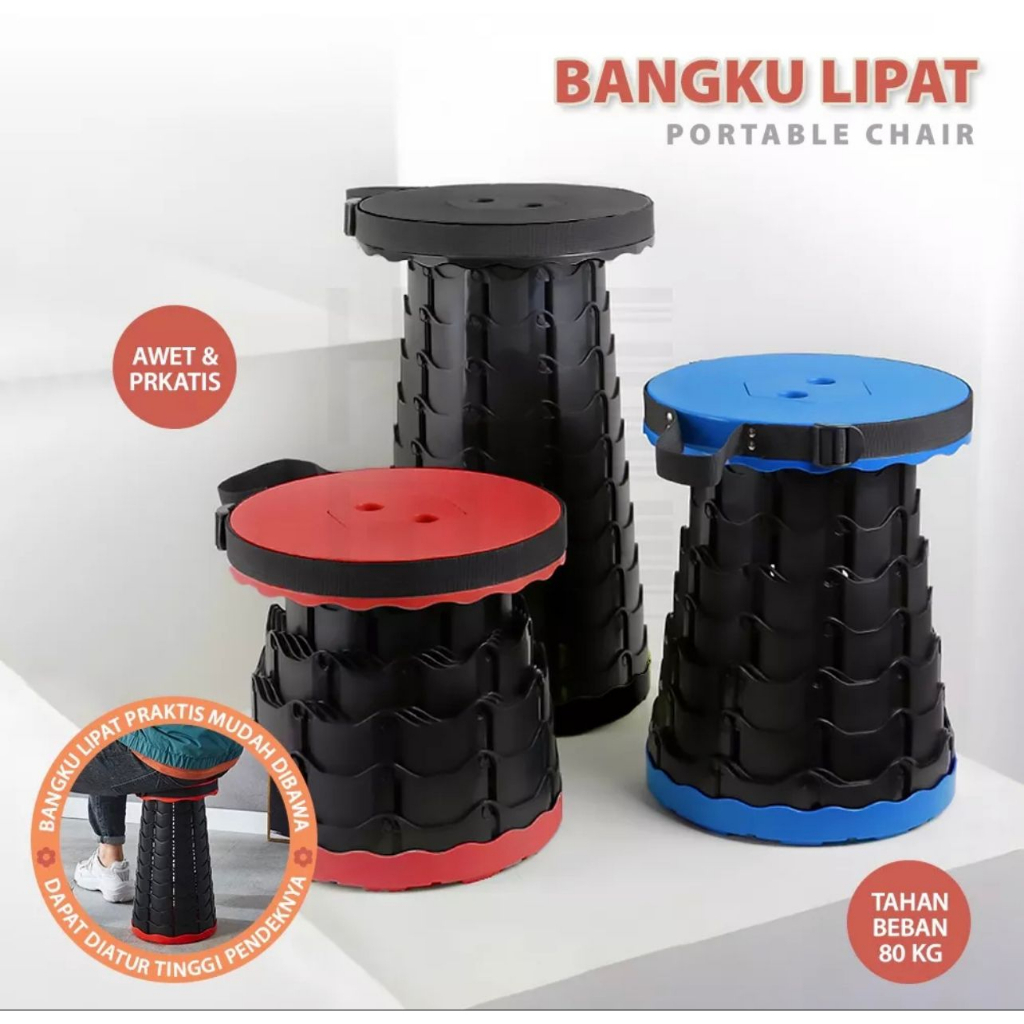 [PUSAT 18] TEMPAT DUDUK BANGKU LIPAT PORTABLE TAS TELESCOPIC KURSI LIPAT OUTDOOR CAMPING