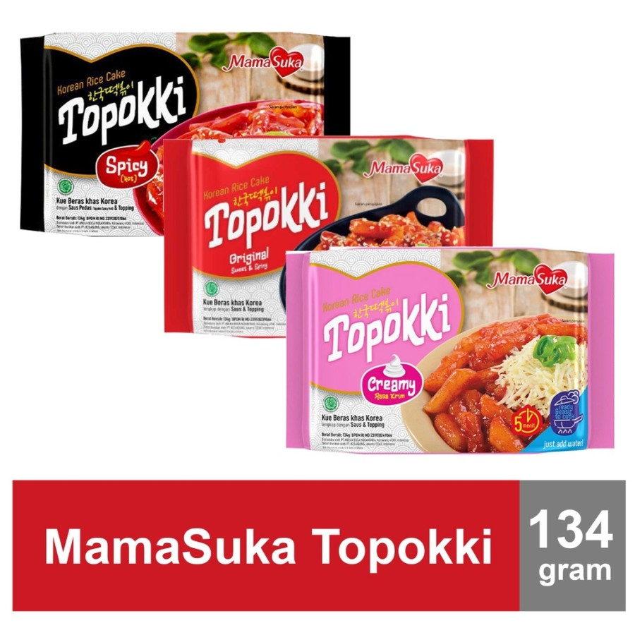 

Topokki instant Korea Rice Cake Mamasuka 134gr halal