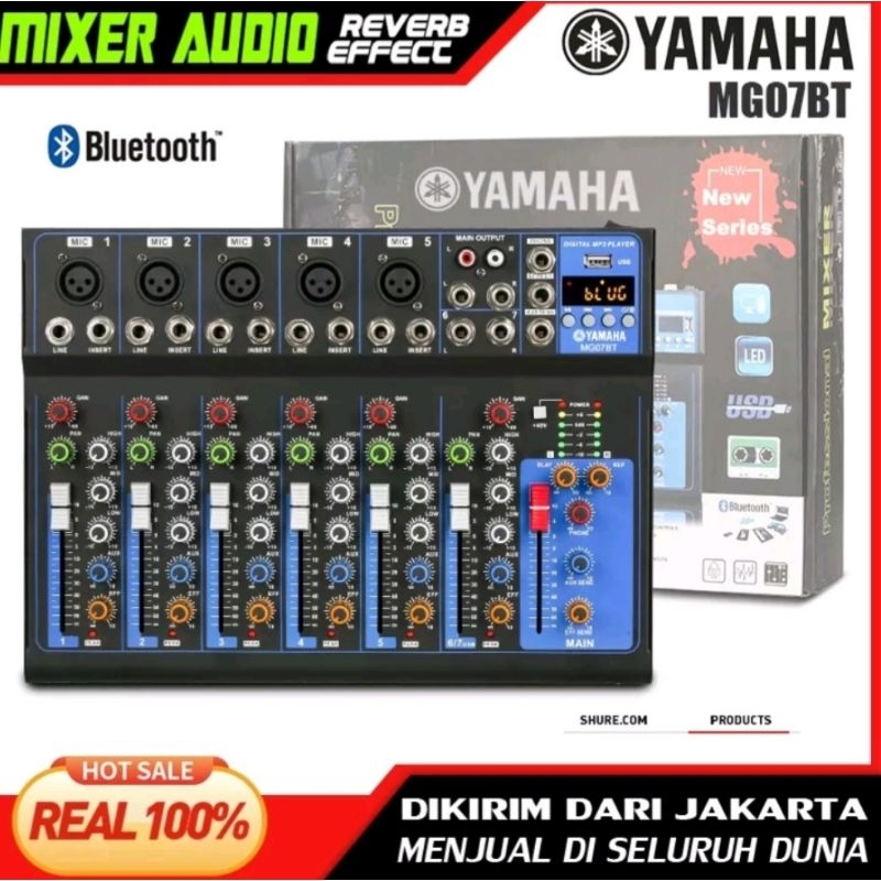 Audio Mixer Yamaha MIXER PROFESIONAL 7 CHANEL MG07BT mixer pemguat sinyal