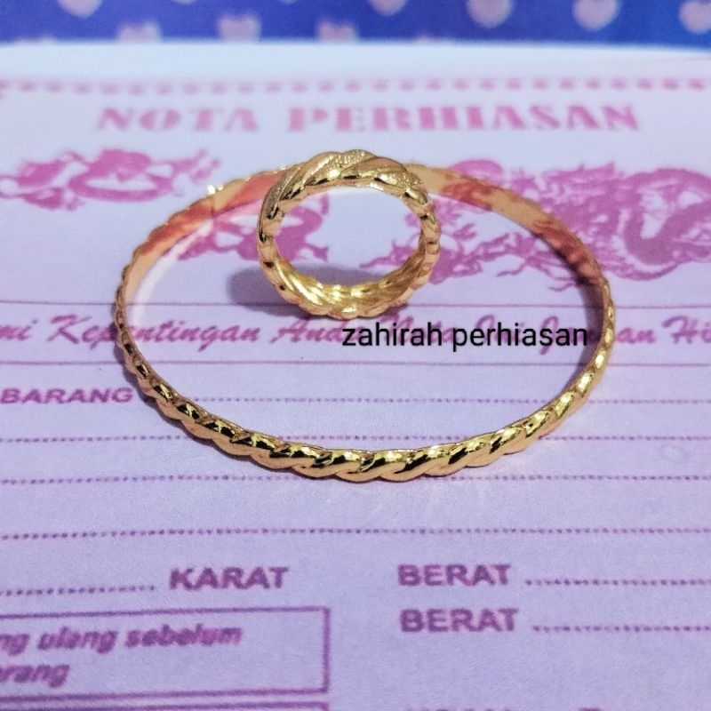 gelang koin cincin coin motif emas 22