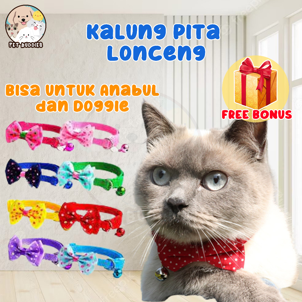 Kalung Pita Lonceng Kucing/Anjing Lucu Pet Collar Bell