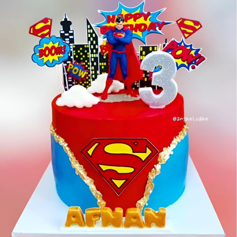 

kue ulang tahun superman - kue ultah karakter - kue superman