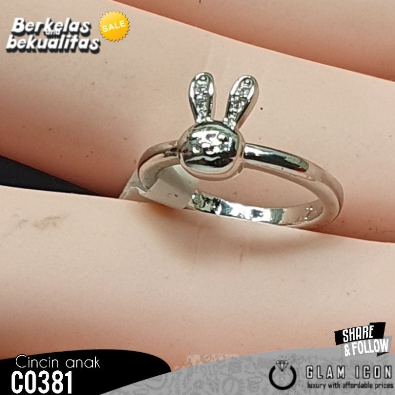 Cincin anak motif kelinci mata blink C0381 CAS