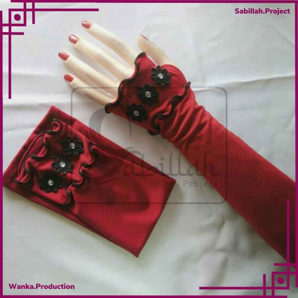 handsock jempol curly flower hitam