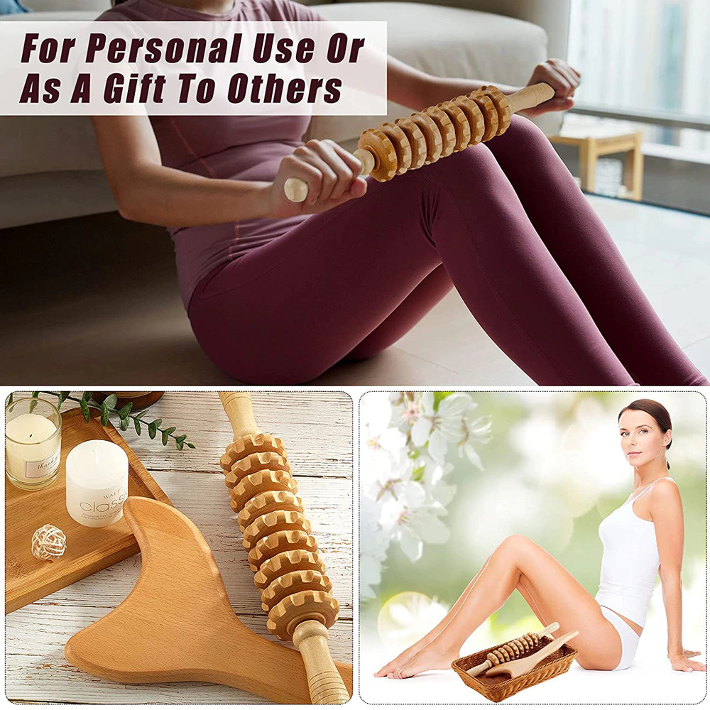 BYEPAIN Pijat Badan Wooden Roller Massager - K2