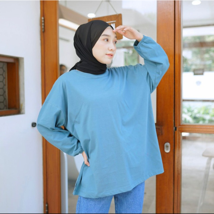 ATASAN BLUS WANITA POLOS BASIC/ATASAN BELAHAN KIRI-KANAN LENGAN PANJANG MODEL TERBARU/PAKAIAN MUSLIMAH/PAKAIAN TERBARU /TUNIK MUSLIMAH/BLUS WANITA/TERBARU 2023