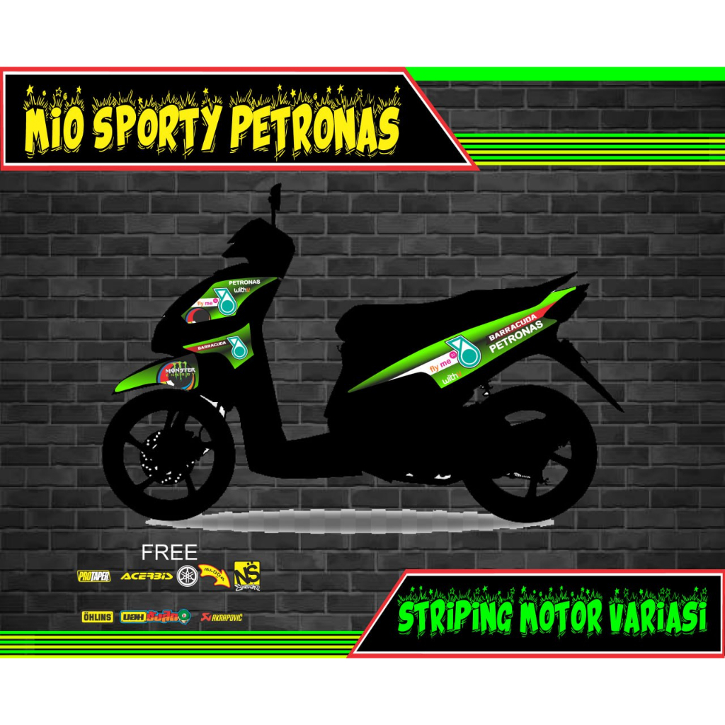 striping stiker motor mio sporty petronas
