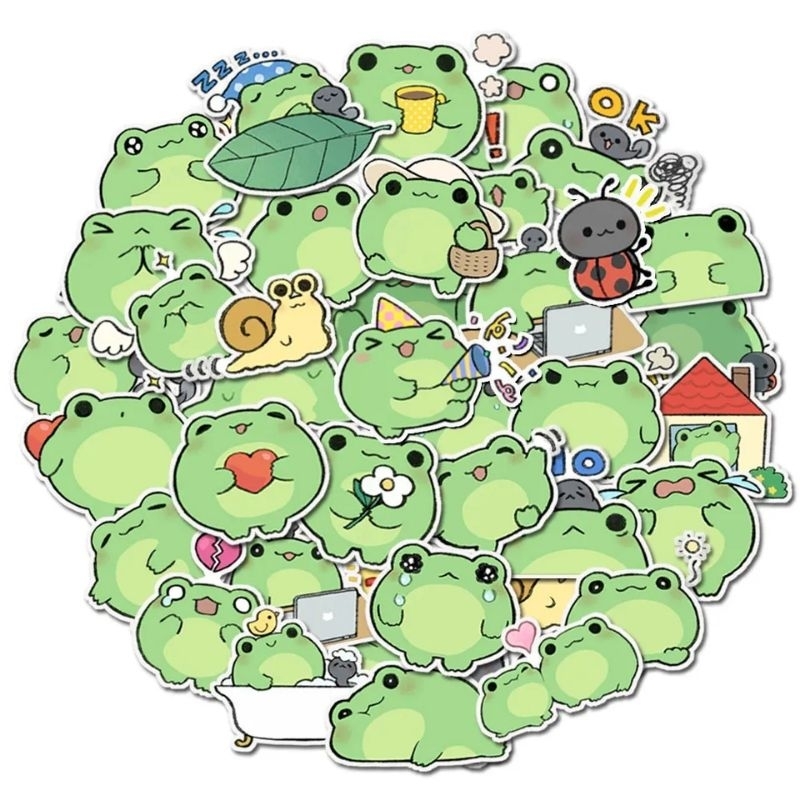 

COD | Sticker kodok hijau random waterproff