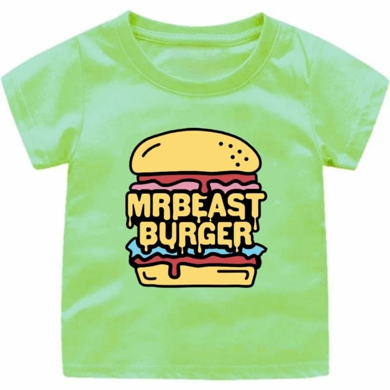 BAJU KAOS ANAK 1-15 TAHUN/REMAJA/DEWASA MISTER BEAST BURGER//BAJU OBLONG SANTAI