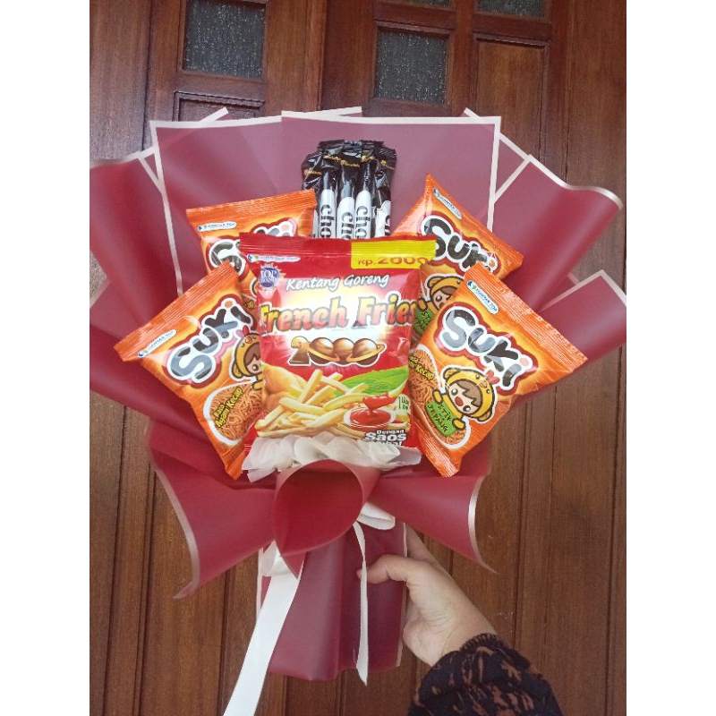 

Buket jajan murah / bukcet snack custom harga / bouquet / hadiah / buket wisuda / hadiah sempro / kado