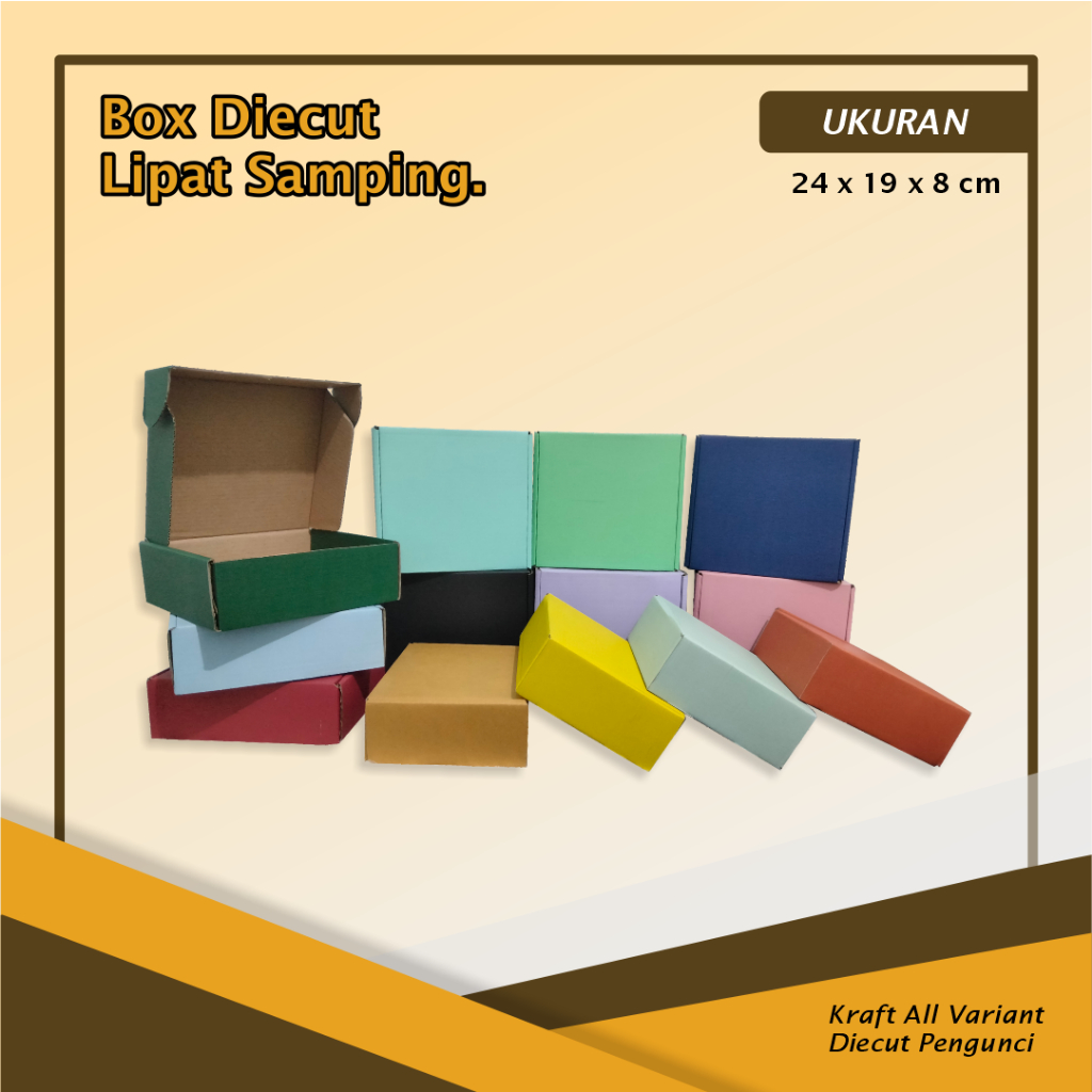 

Kardus/Box LS - Uk. 24 x 19 x 8 cm - Bervarian Warna - kardus/hampers/giftbox/sweetpack/custombox/pizza