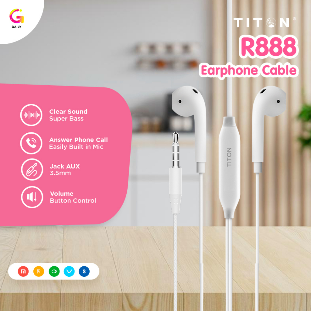 Cable Earphone Titon R888  | Garansi 3 Tahun