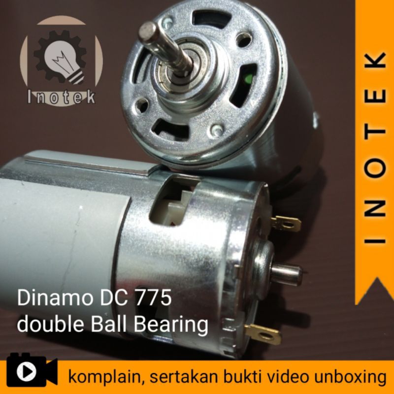 Dinamo motor DC 775 double ball bearing bantalan laher ganda