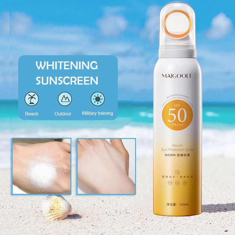 Suncreen spray Sunblok Tabir surya 150ml Kulit Tubuh Surya Surrek Pemutih Tubuh Pemutih, Primitif Anti -Aaging Sunscreen Spray Pemutih+Pelindung