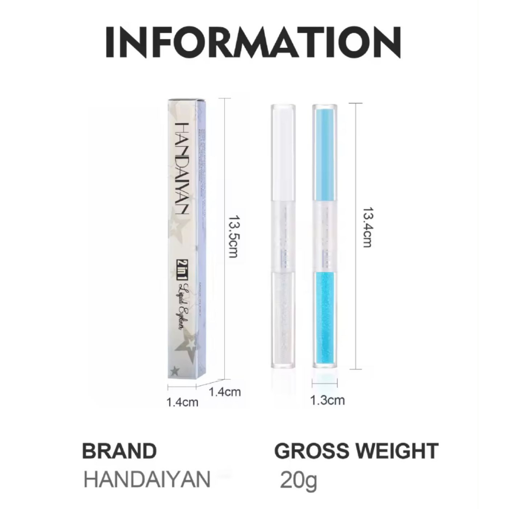 RCS - NEW ~ HANDAIYAN eyeliner 2in1 handaiyan liquid eyeliner glitter EXP 2025 eyeliner putih