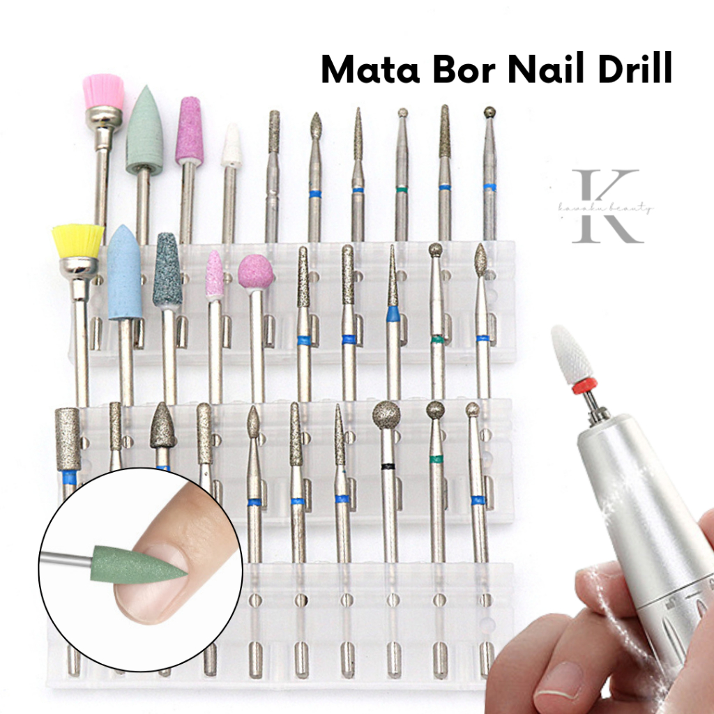 10pcs Mata Bor Kikir Nail Drill/ Nail Drill Bit Set Nail Files Electric Machine for Manicure
