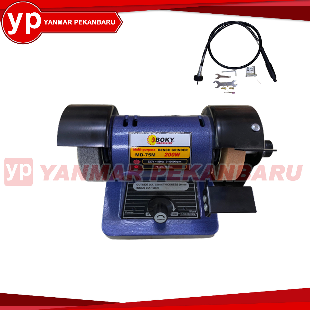 Mesin Gerinda Duduk Mini Bench Grinder 3" BOKY MD-75M