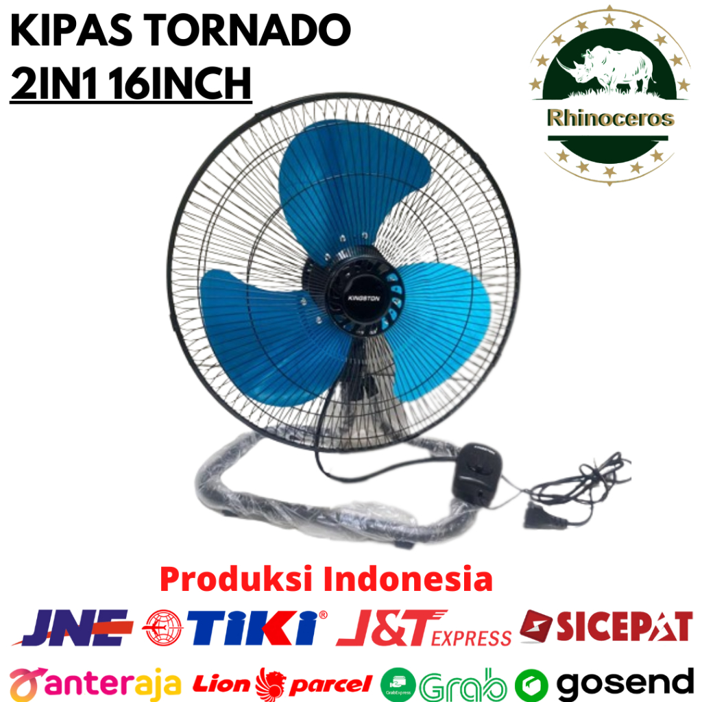 Kipas Angin Tornado Besi 2in1 16Inch Desk Fan Wall Fan Kipas Dinding