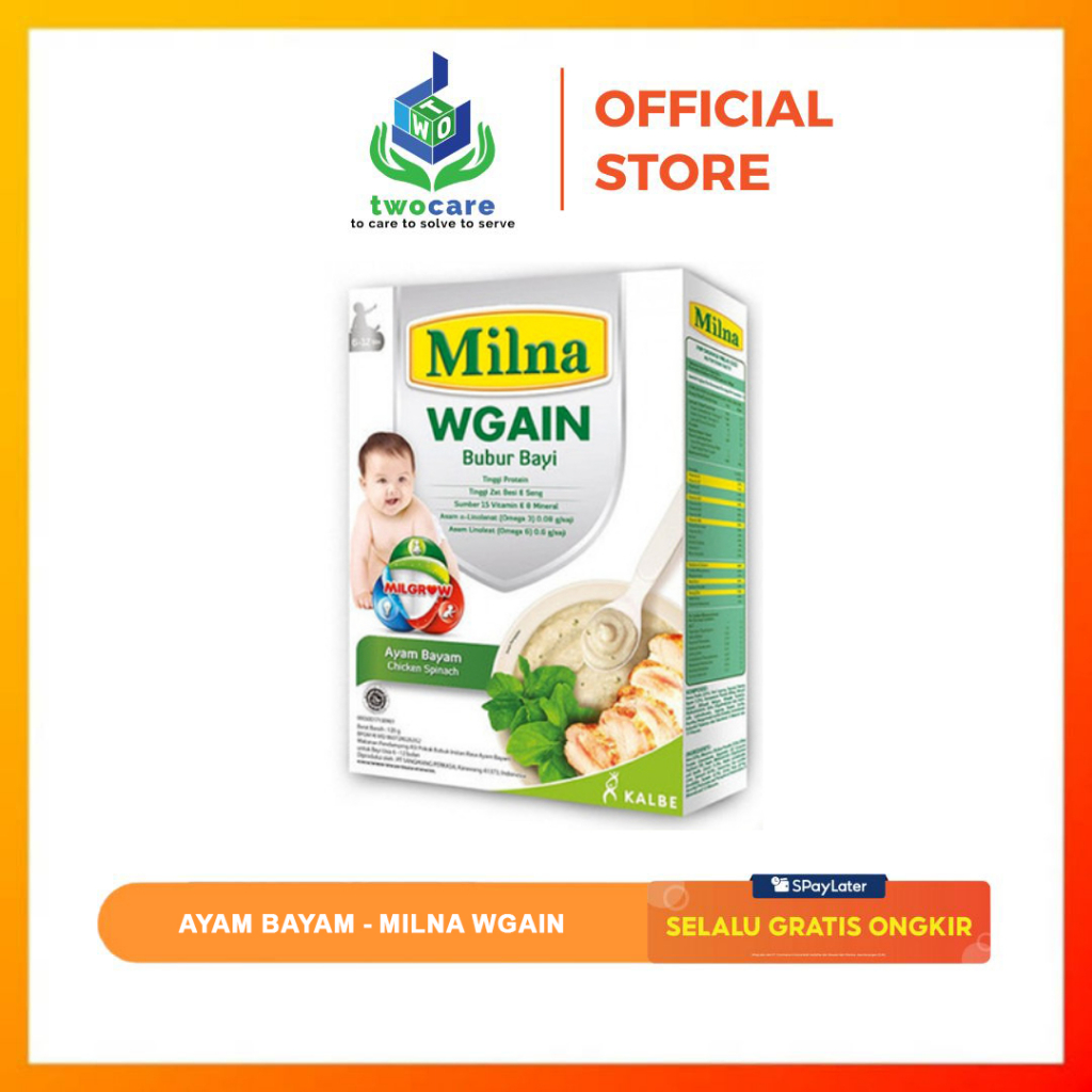 Milna Bubur Bayi Wgain 6 Bulan Ayam Bayam 120gr