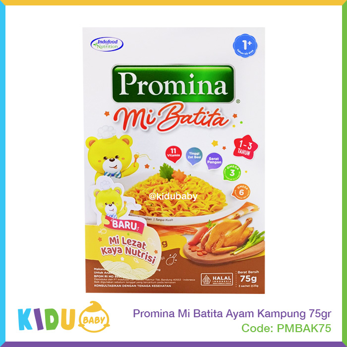 Promina Mi Batita Ayam Kampung 75gr Mie Sehat Makanan MPASI Anak 1 tahun keatas Kidu Baby