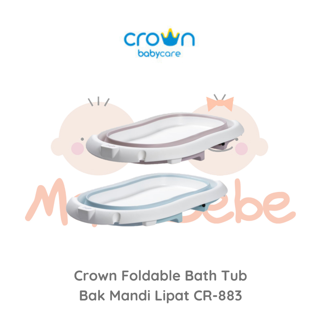 [PROMO FREE KERTAS KADO] Crown Snuggle My Foldable Bath Tub Jumbo With Cushion Bak Mandi Lipat Bayi CR-883