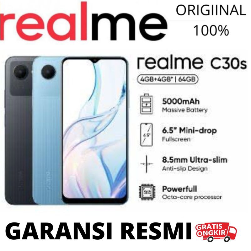REALME C30S RAM 3/32GB & RAM 4/64GB GATANSI RESMI