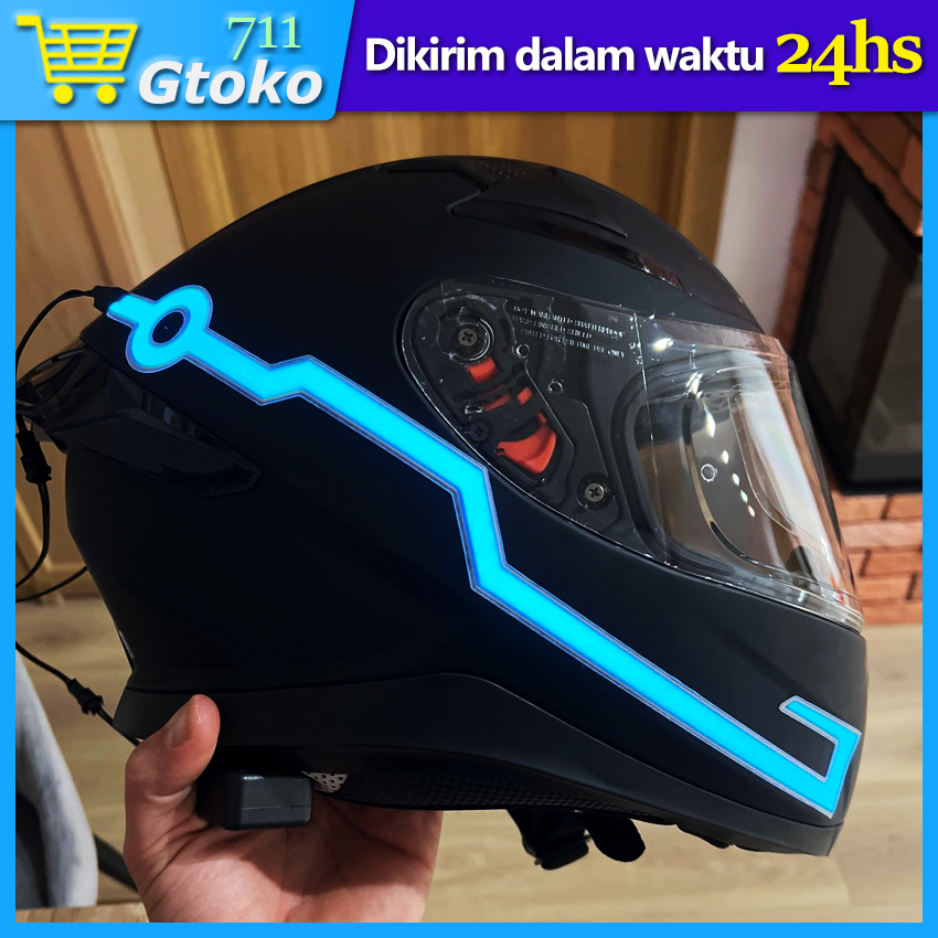 Lampu LED Helm Motor Sein Strip Stiker Helmet Neon Light Waterproof Universal