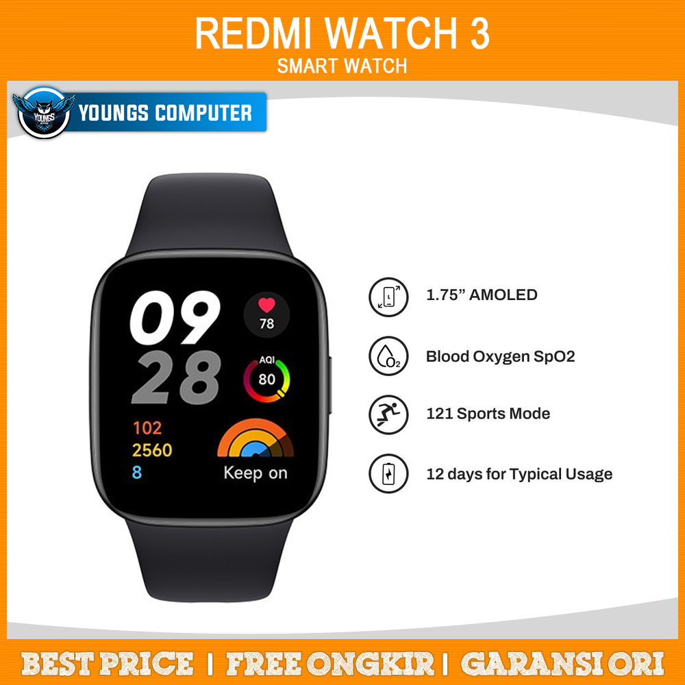 Xiaomi Redmi Watch 3 | 1.75 Inch AMOLED SmartWatch 5ATM