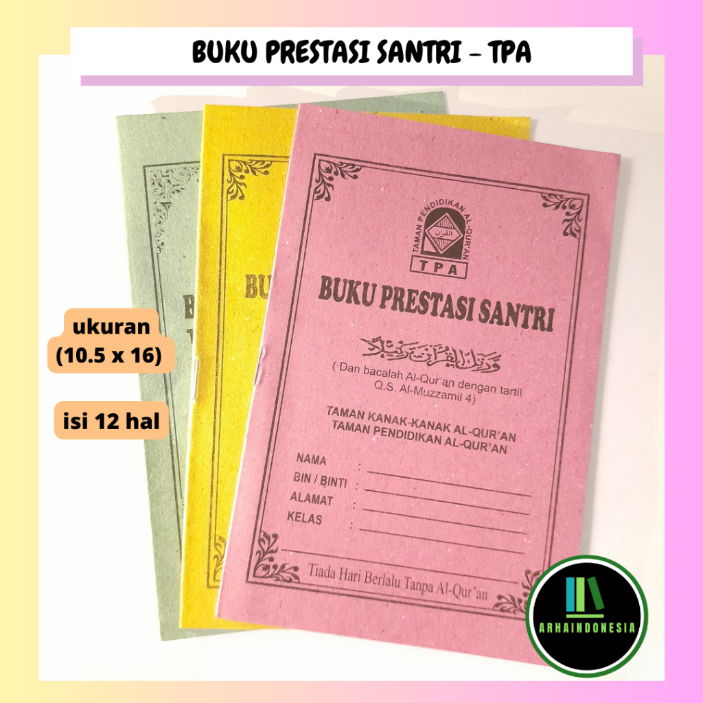 Buku Prestasi Santri TPA/TPQ (isi 10 buku)