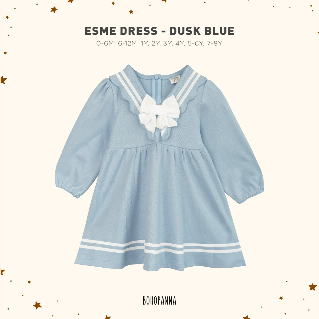 Baju Bayi Dress Rok Anak Perempuan BOHOPANNA - ESME DRESS 0 6 12 Bulan 1-4 Tahun