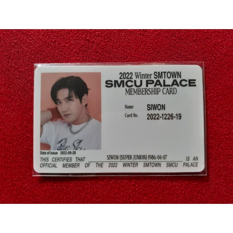 Super Junior SMCU Membership - ID Card Siwon - Mini poster Leeteuk Ryeowook Yesung