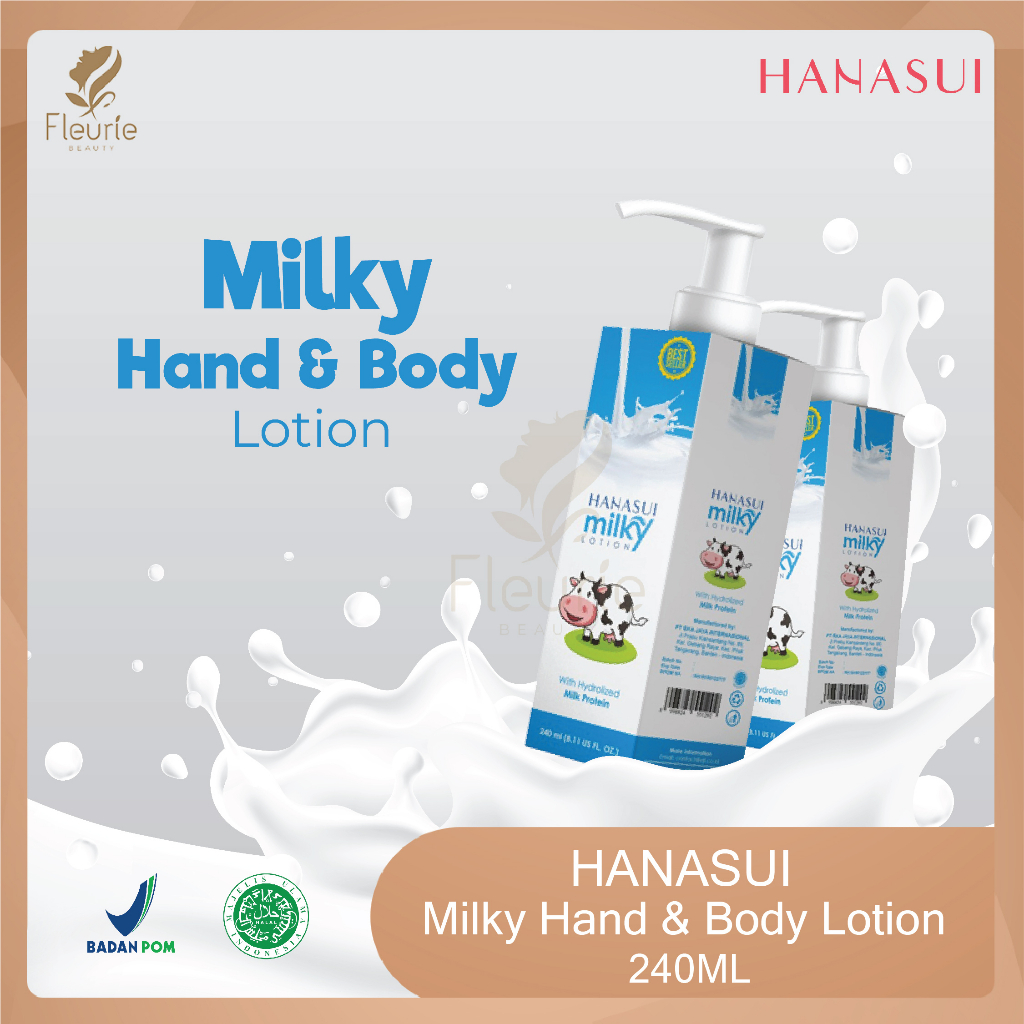 HANASUI Milky Hand &amp; Body Lotion 240ML - Body Lotion Hanasui Halal Original BPOM