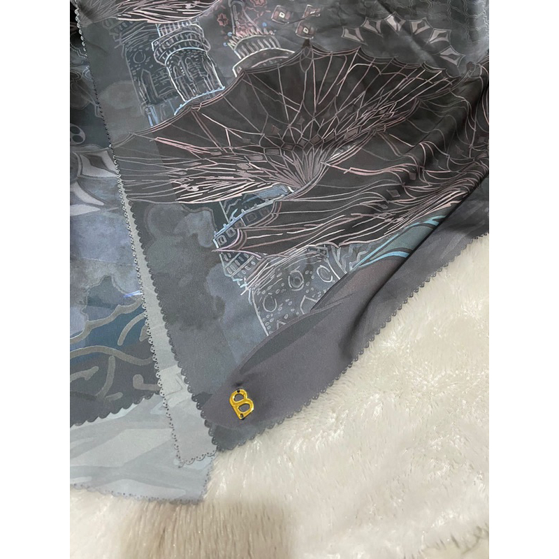 Buttonscarves Medina Stone XL Satin Square 90% condition PRELOVED