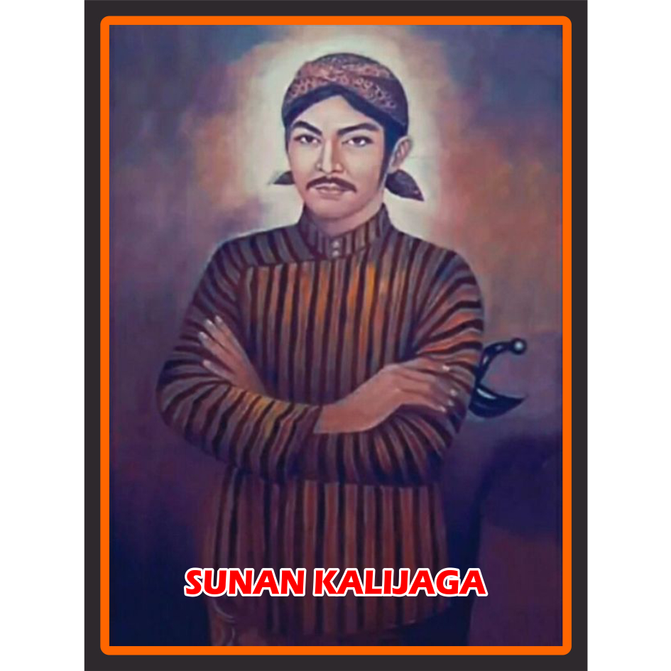 [46] Cetak Foto Lukisan SUNAN KALIJAGA Plus Bingkai Ukuran 65 x 45 cm untuk pajangan dinding