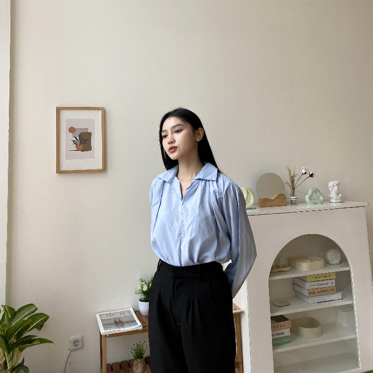 Daily Office Top - Atasan Lengan Panjang - Casual Blouse - Korean Top