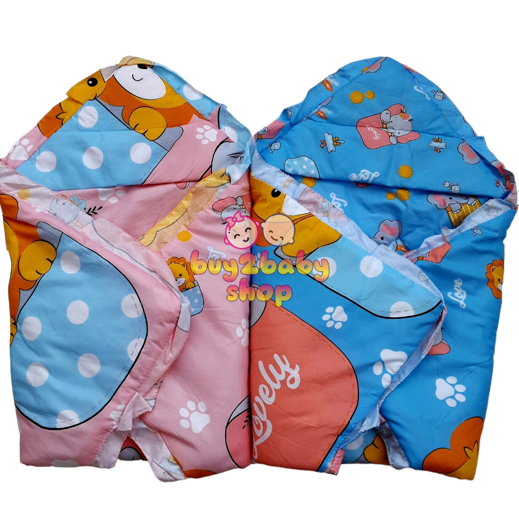 Selimut Bayi dengan topi (penutup Kepala) Chekiddo