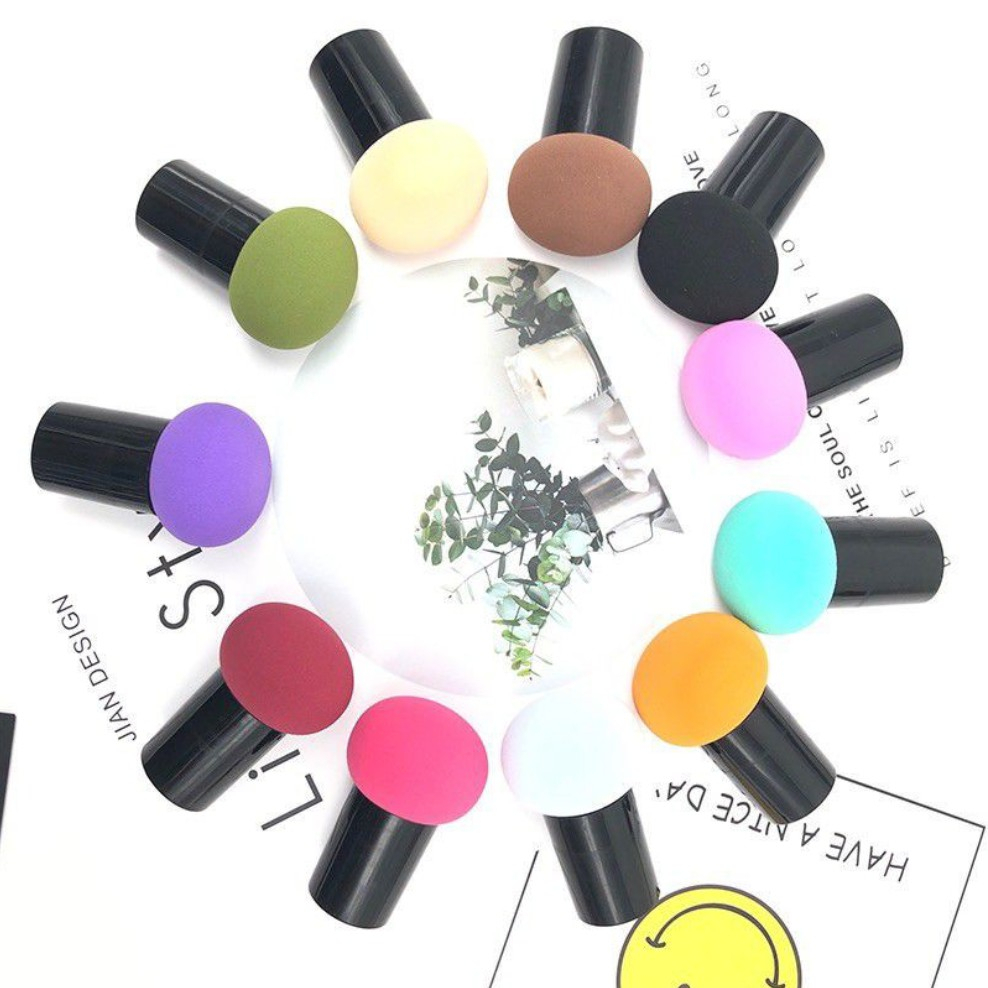 ~ PIYOSHI08 ~ Spon Make Up Jamur Beauty Blender Spons Bulat Gagang Sponge Aksesoris Kosmetik AF248